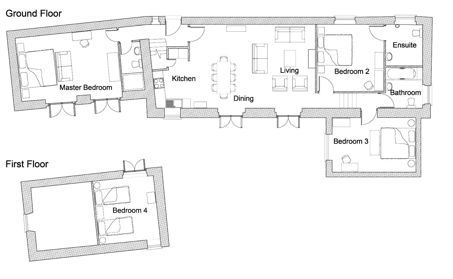 The floorplan for The Garden House